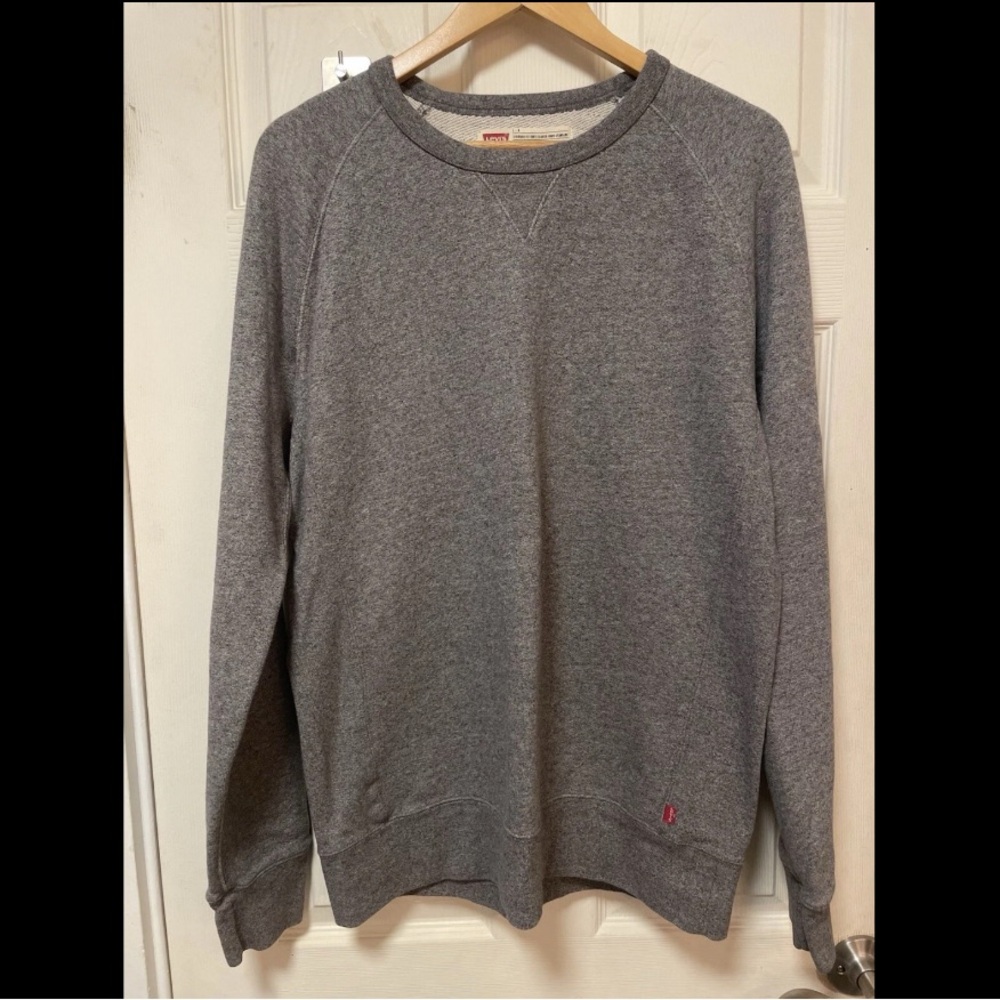Levi's Sweatshirt 1950s Style Men's Large Gray Pullover Crewneck Cotton Blend